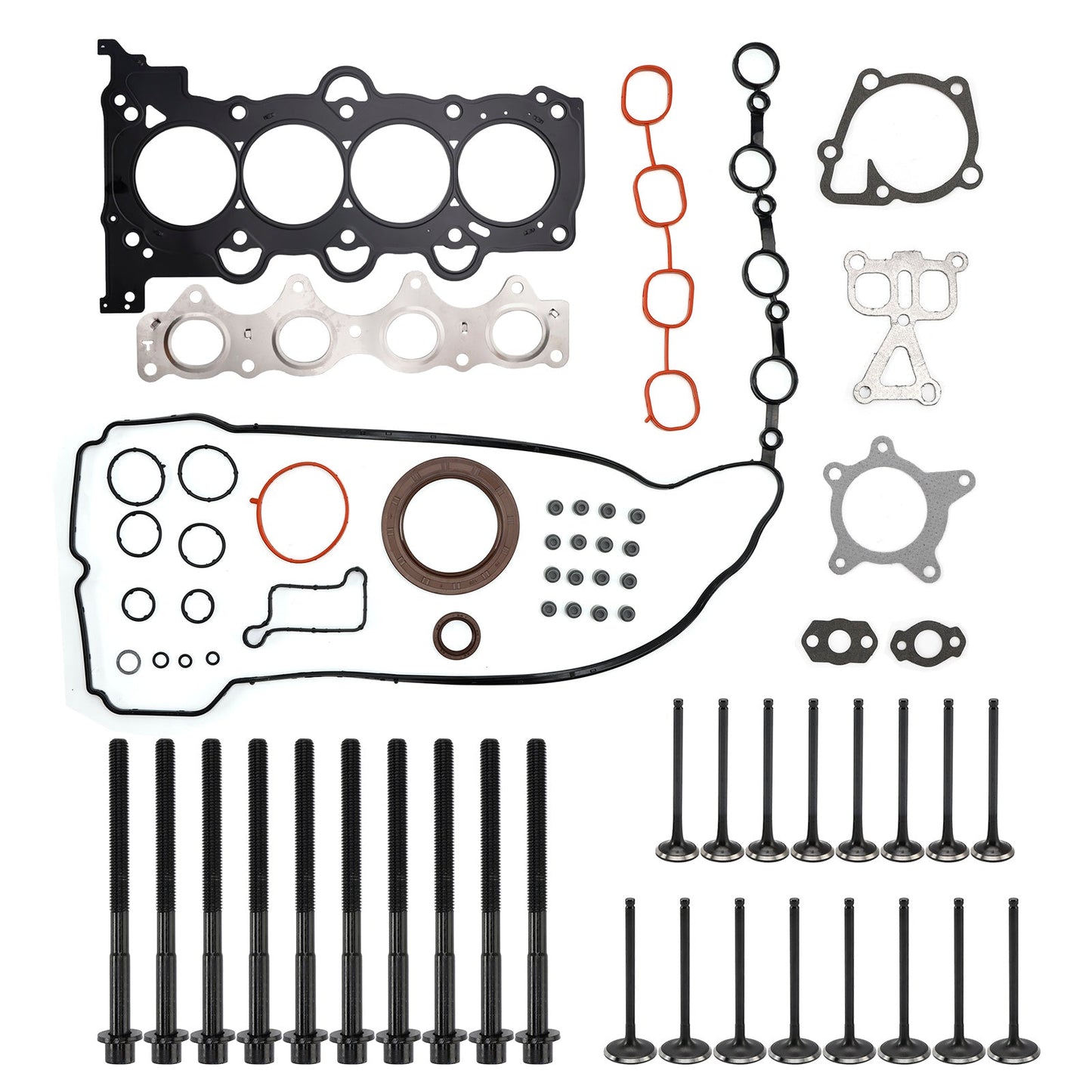 2012-2018 Hyundai Accent 1.6L GAS Naturally Aspirated G4FJ 1.6L Turbo Head Gaskets Bolts Kit w/ Intake Exhaust Valve 23110-2B710