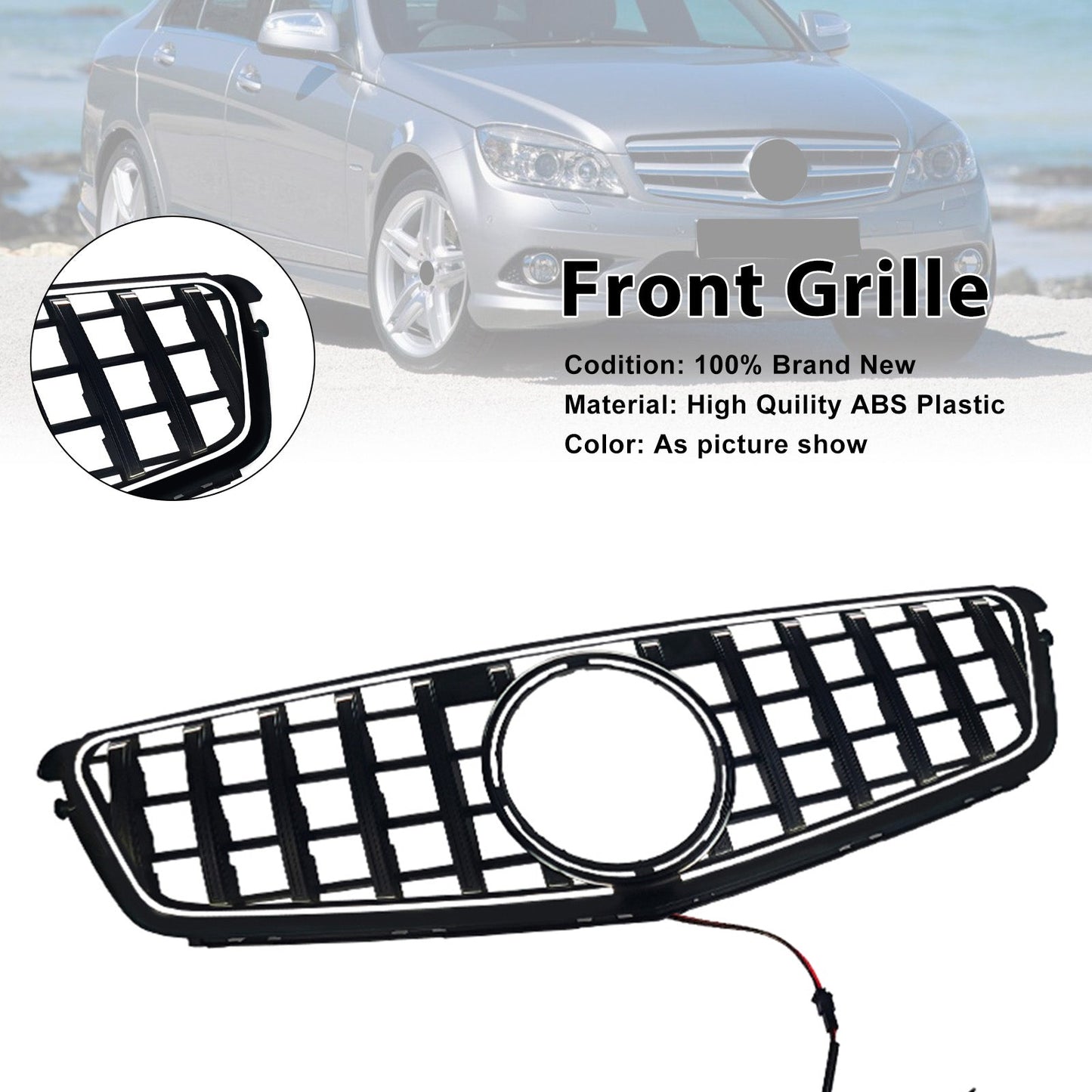2008-2014 Fit Benz C-Class W204 C300 C350 GT-Style Front Bumper Grill Grille