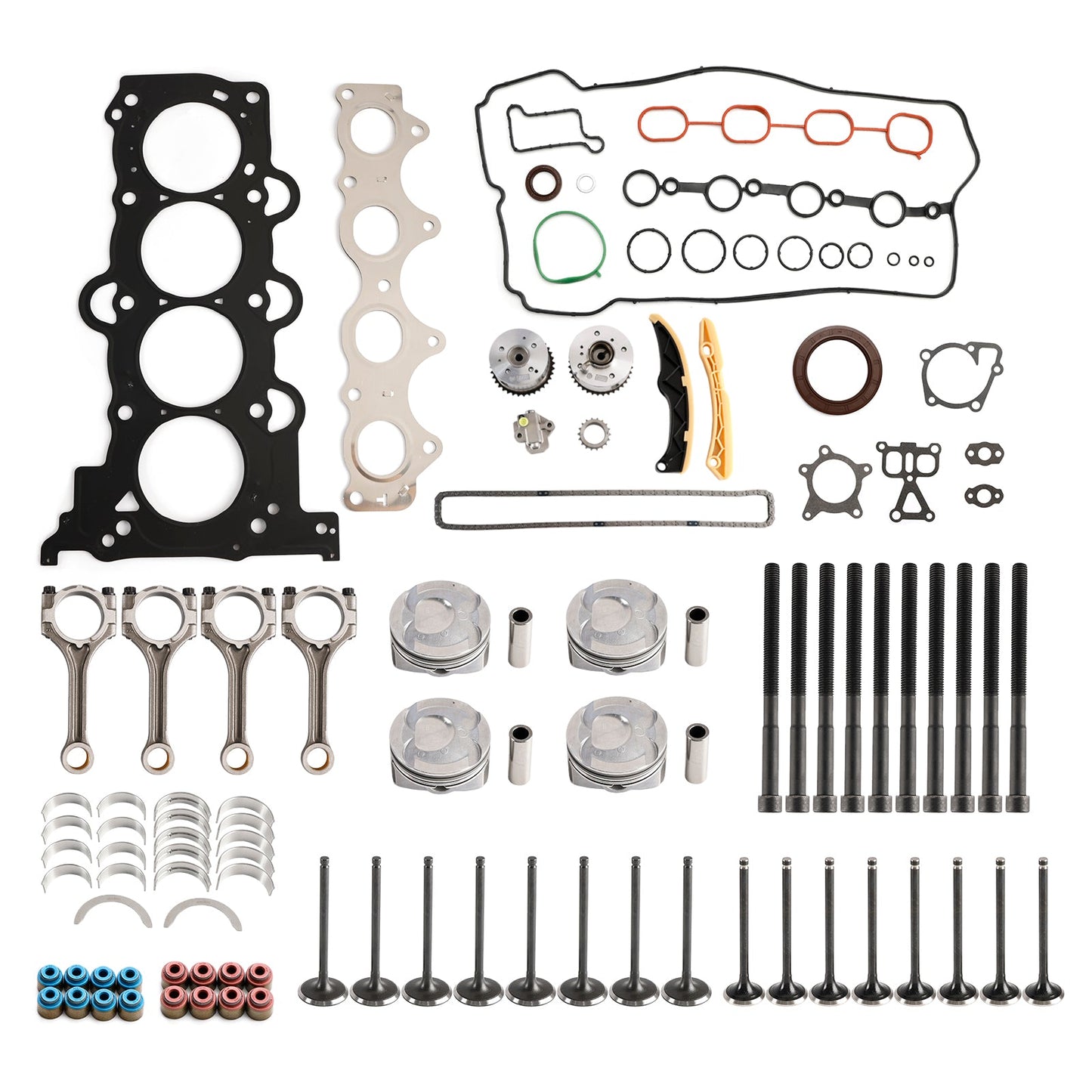 2017–2020 Hyundai Elantra (AD) G4FJ 1.6T Engine Piston Gasket Valve Bearing Timing Kit w/ Rods 20910-2BU06
