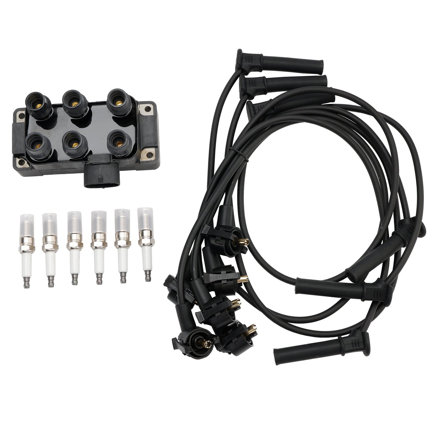 1990-1997 Ford Aerostar V6 4.0l Ignition Coil+6 Spark plug+6 Wire FD480 DG452 90TF12029A
