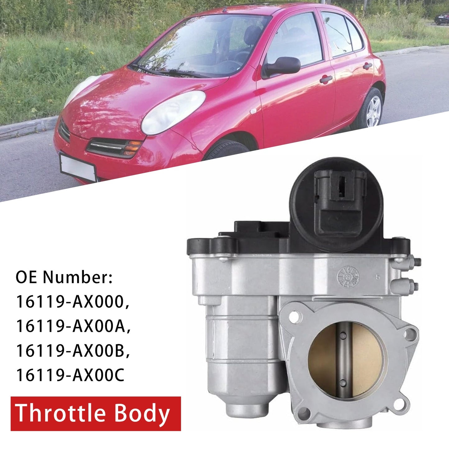 2003-2010 For Nissan Micra III (K12) 1.0 16V 998 ccm,48 kw,65 hp Throttle Body 16119-AX000