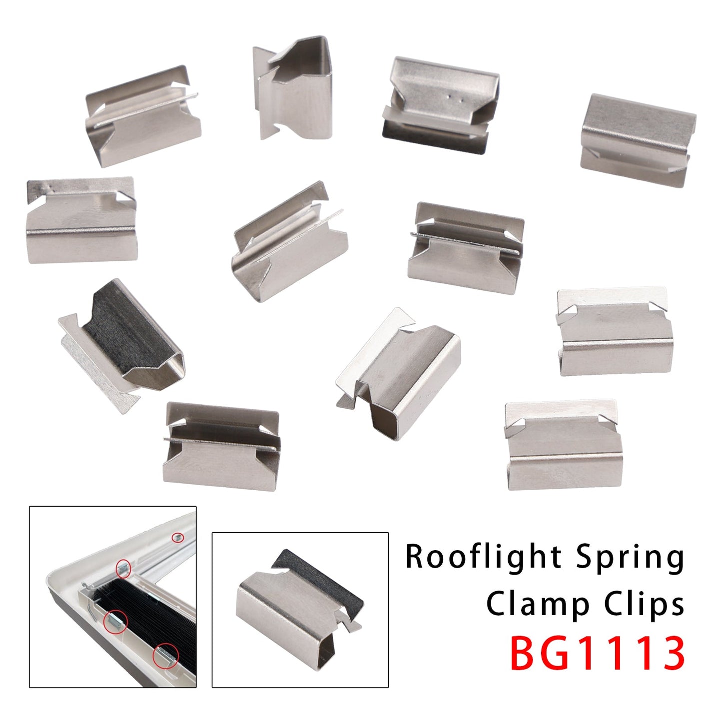 12PCS Rooflight Spring Clamp Clips BG1113 For Interior Frame Caravan Heki 3/4