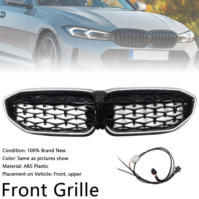 2019-2022 BMW 3 Series G20 lack Diamond Kidney Grille Grill 51138072085