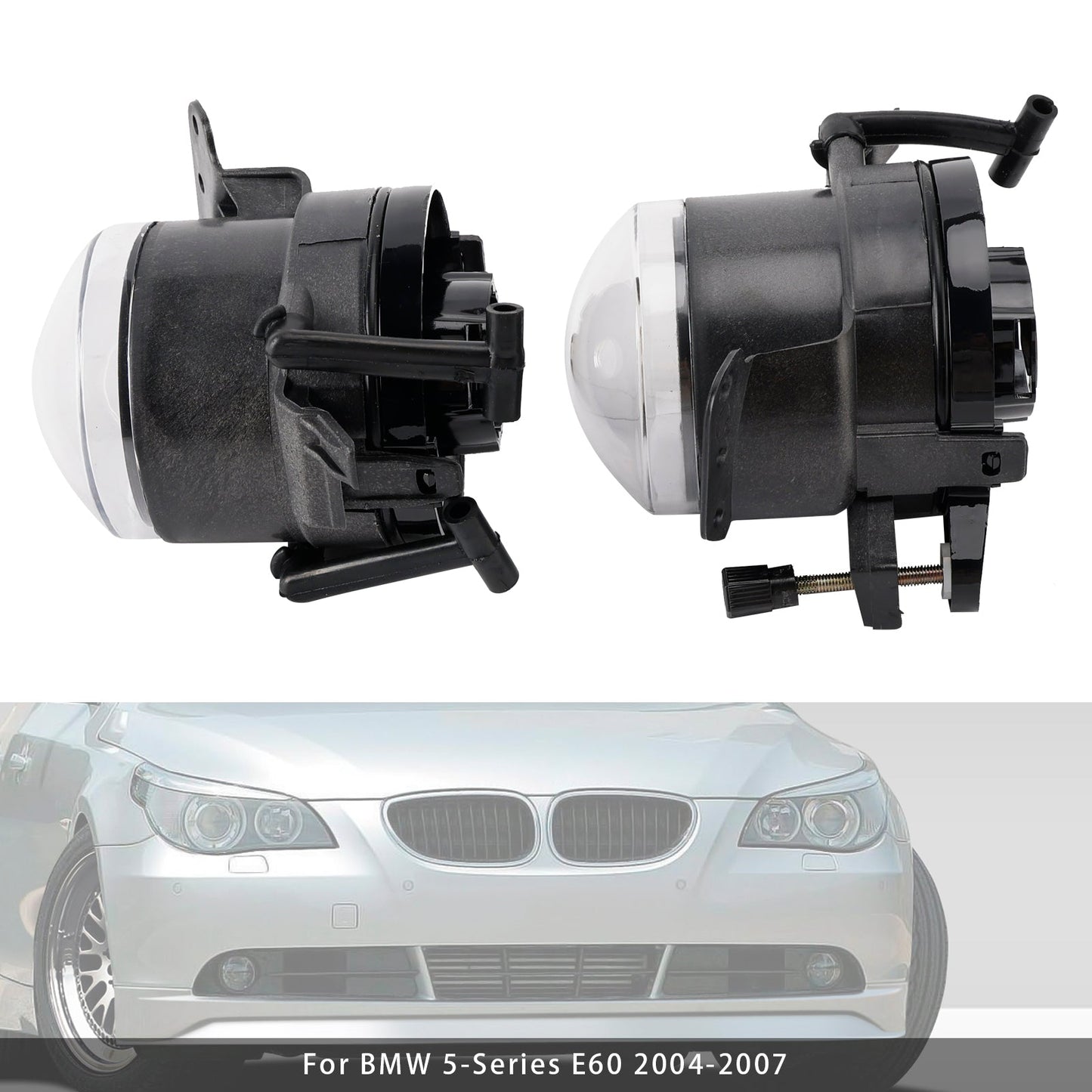 2004-2007 BMW E60 5-Series Pair Front Bumper Fog Light Lamp Bulb Housing