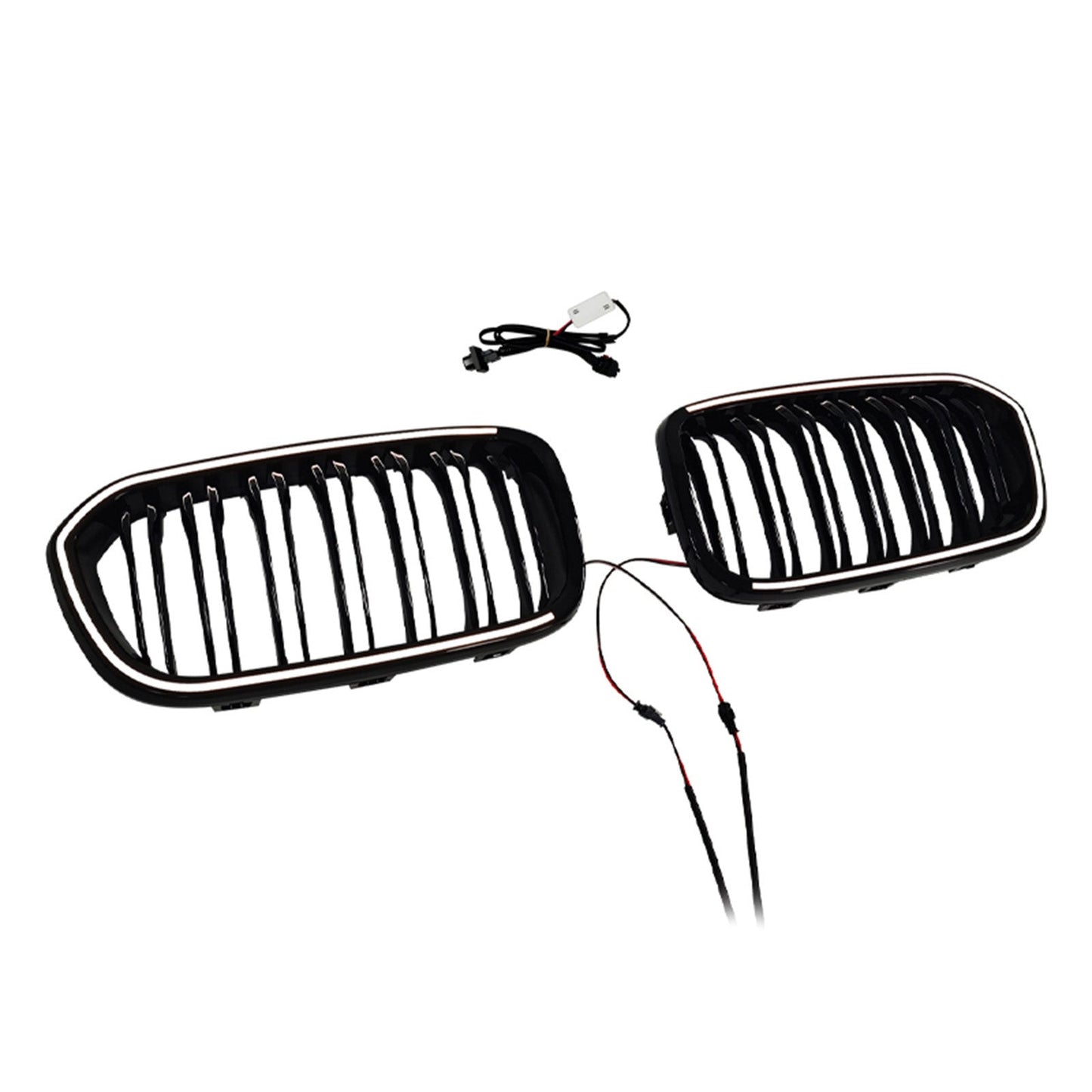 2015-2017 Fit BMW 1 Series F20 F21 Double Line Front Kidney Grill Grille Black