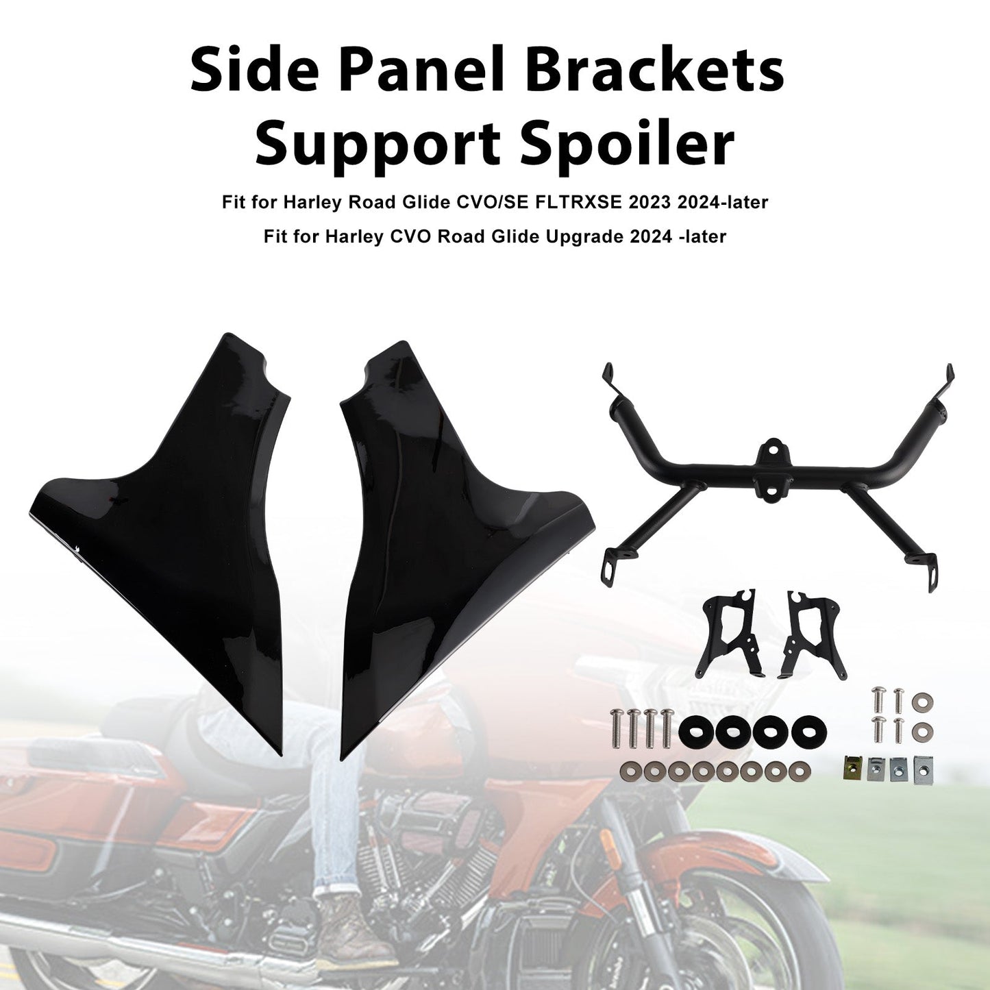 Side Panel Brackets Support Spoiler For CVO 121 117 Road Glide FLTRXSE 2023-2025