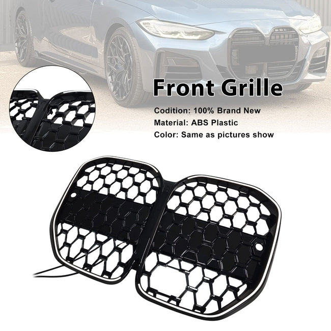2020-2025 Fit BMW 4 Series G22 G23 G82 W/ ACC Black Front Bumper Grille Grill