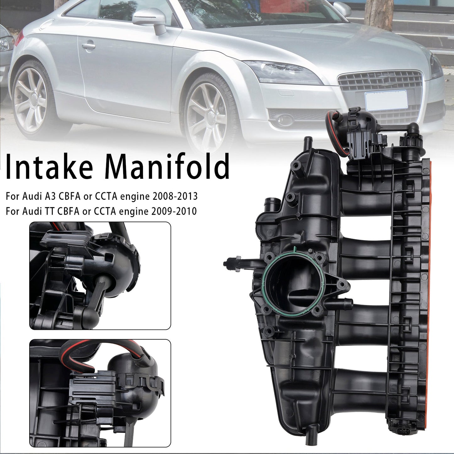 2009-2015 Volkswagen EOS CBFA or CCTA engine Air Inlet Intake Manifold 06J133201BD