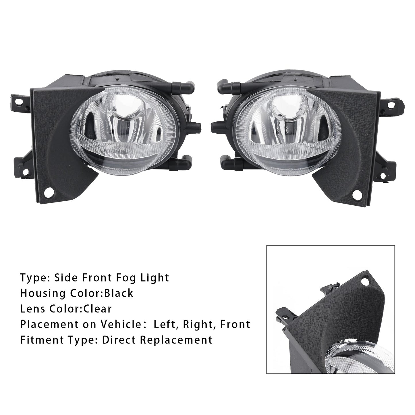 1999-2003 BMW E39 5-Series Pair Front Bumper Fog Light Without Bulbs