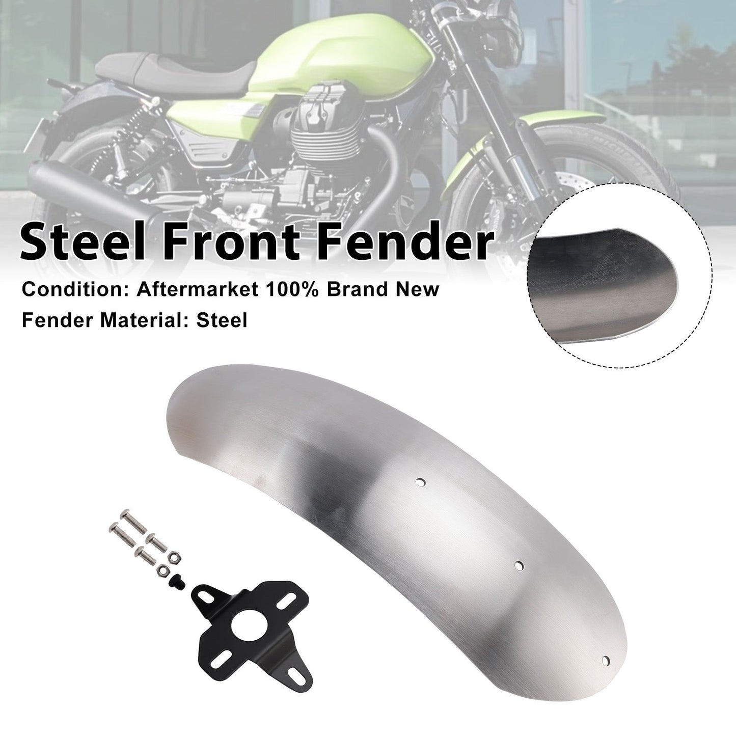 Steel Front Fender Mudguard Fit For MOTO GUZZI V7 Stone Special 2017-2025