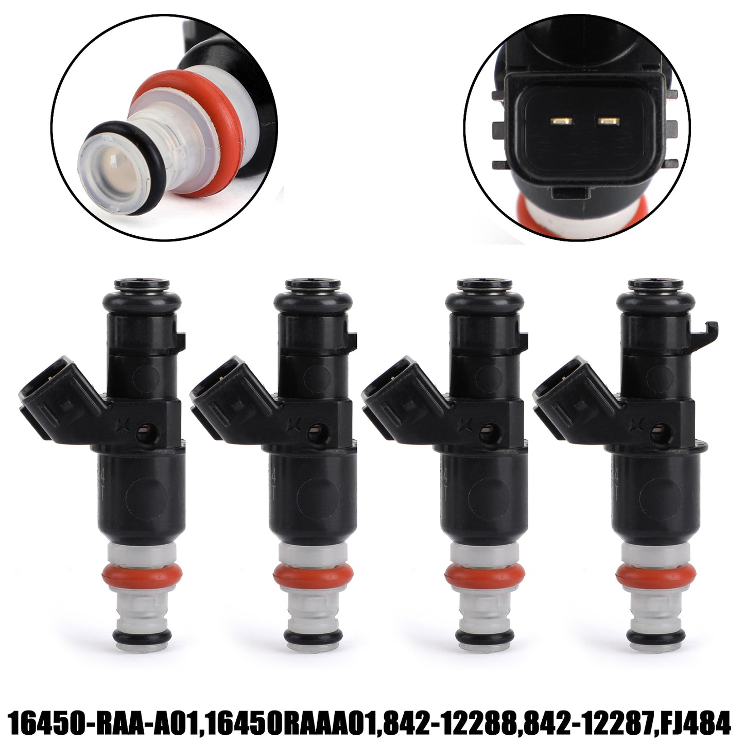 FJ484 842-12287 842-12288 4PCS Fuel Injectors For 2003-2007 Honda Accord 2.4L 16450RAAA01 16450-RAA-A01