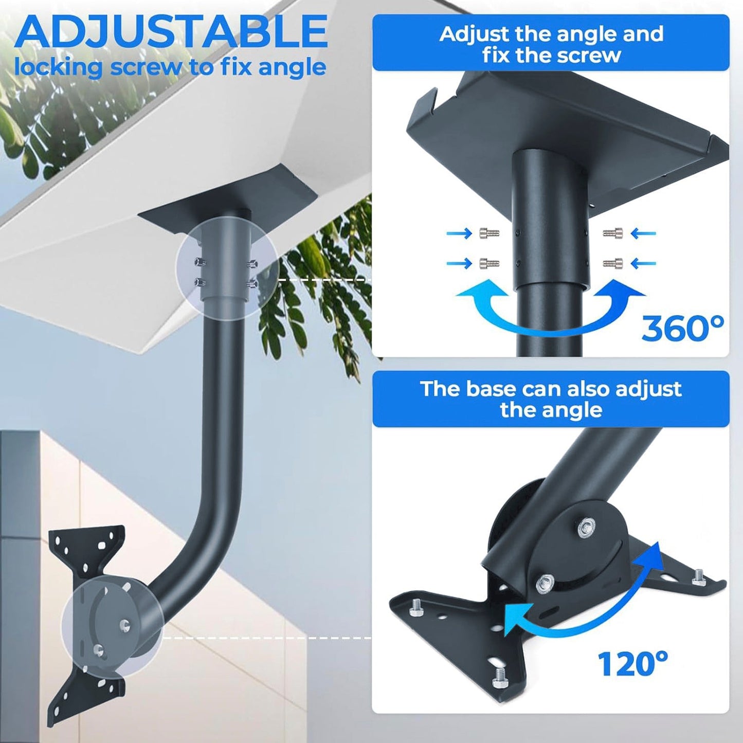 Starlink Gen 3 Mount 360° Adjustable Mounting Kit V3 For Roof Exterior Wall