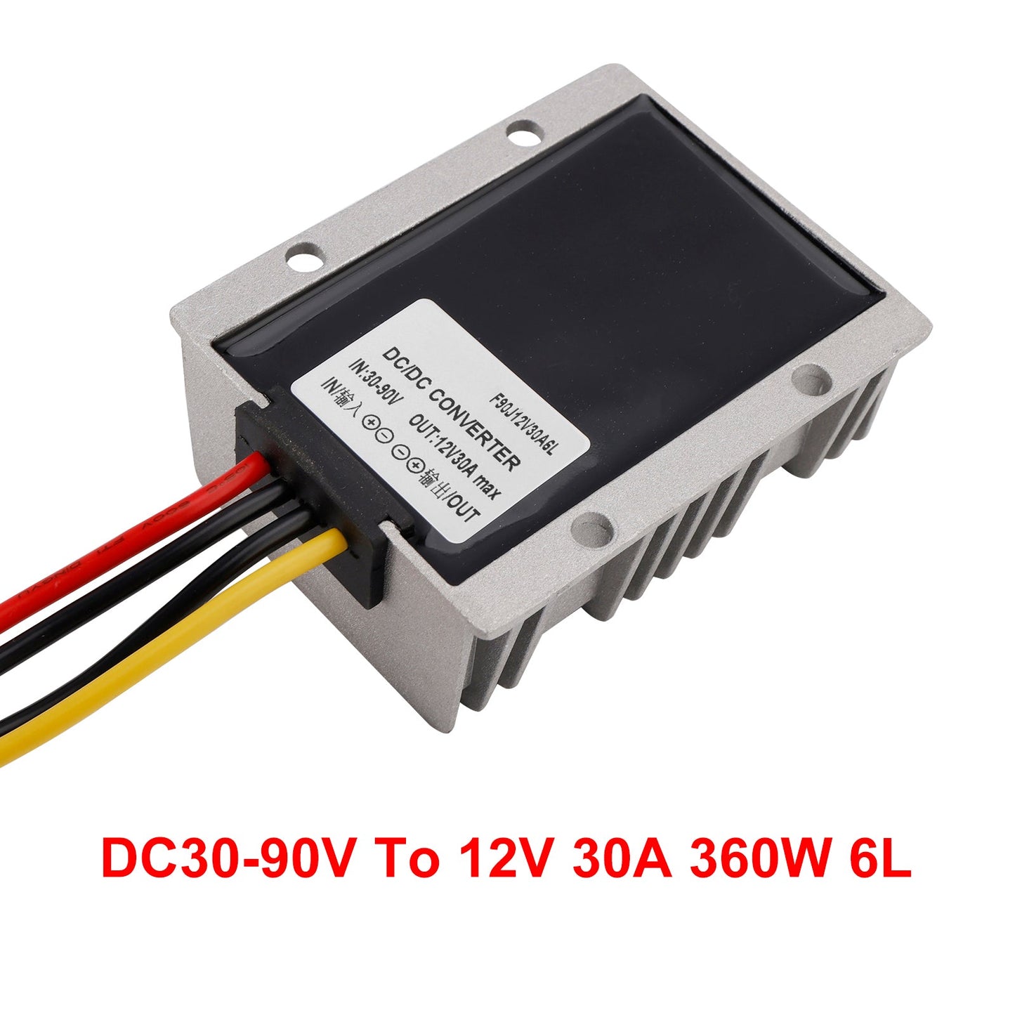 30A Waterproof DC/DC Converter Power Supply Regulator 30-90V Step Down To 12V