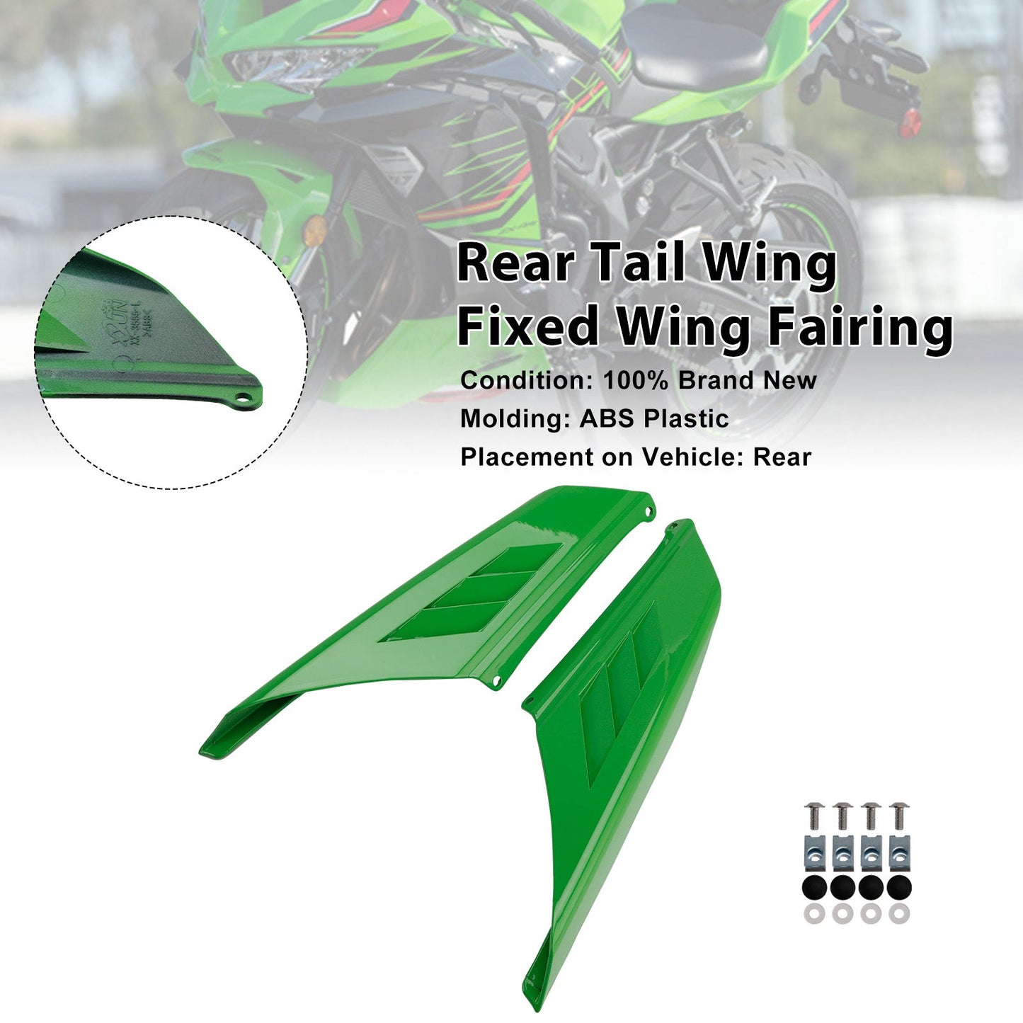 2023-2025 Kawasaki NINJA ZX-4R ZX-4RR Rear Tail Wing Fixed Wing Fairing