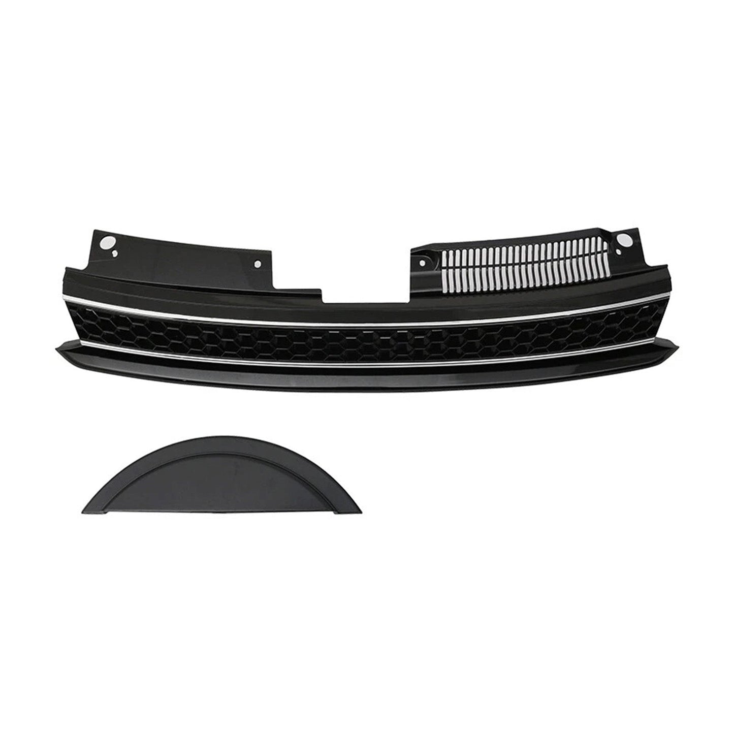 GTI Style Front High Bar Black Chrome Trim Grille Fit VW Golf 6 MK6 2010-2014