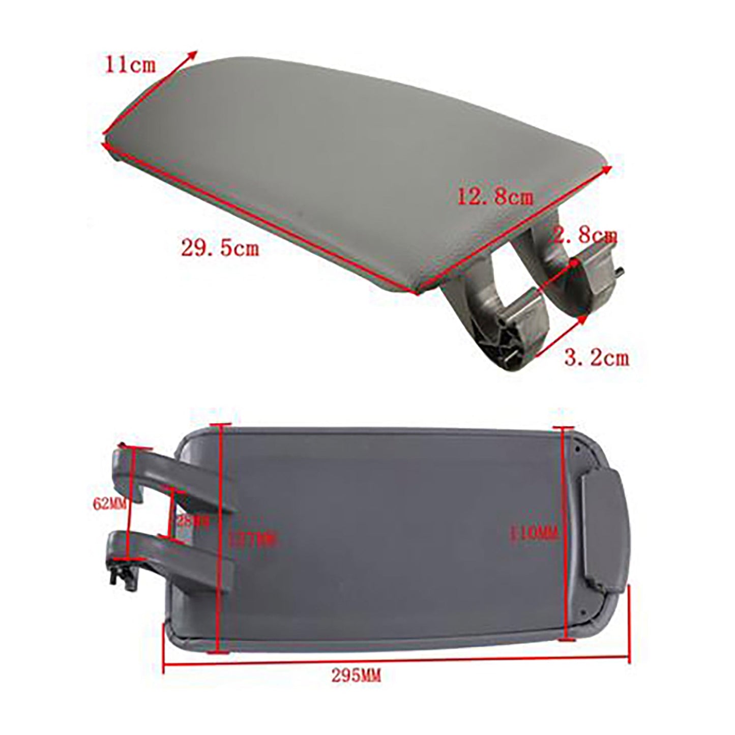 2001-2008 Audi A4 B6 B7 Gray Leather Armrest Centre Console Lid 8E0864245E
