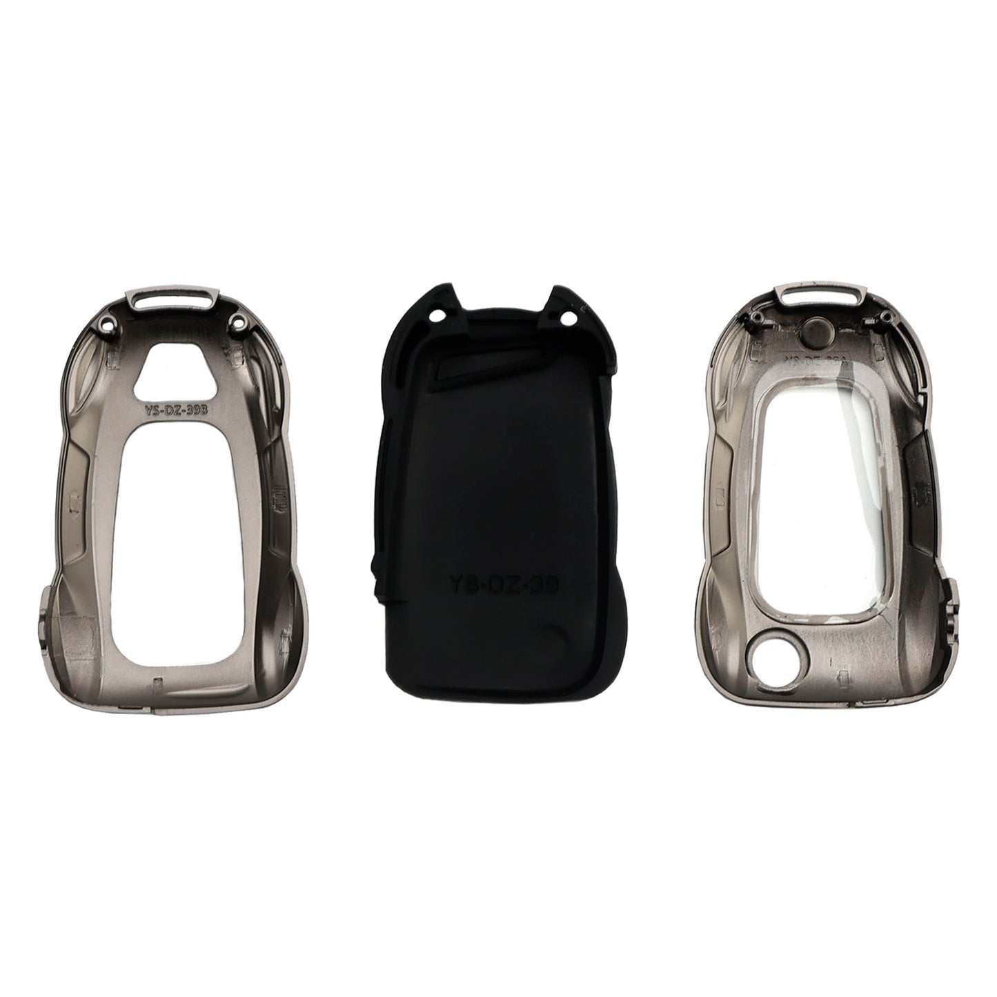 VW Polo Skoda Leather Alloy Zinc Car Key Gray Case Cover