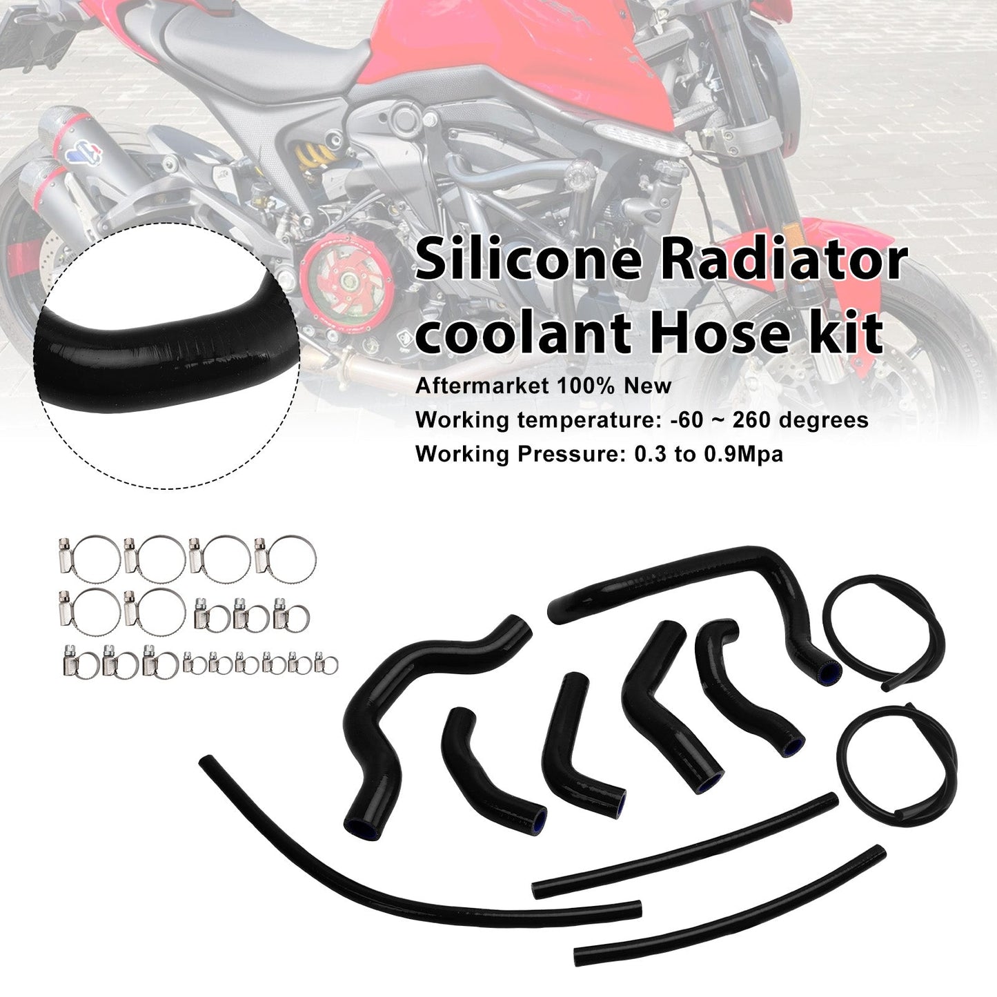 2021-2025 Ducati Monster 937 Silicone Radiator coolant Hose