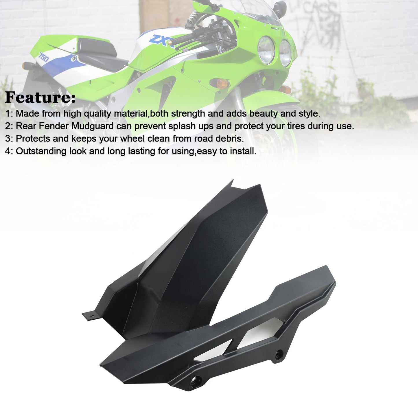 Rear Fender Mudguard Fairing Cowl For Kawasaki ZX-4R ZX-4RR 2023-2024