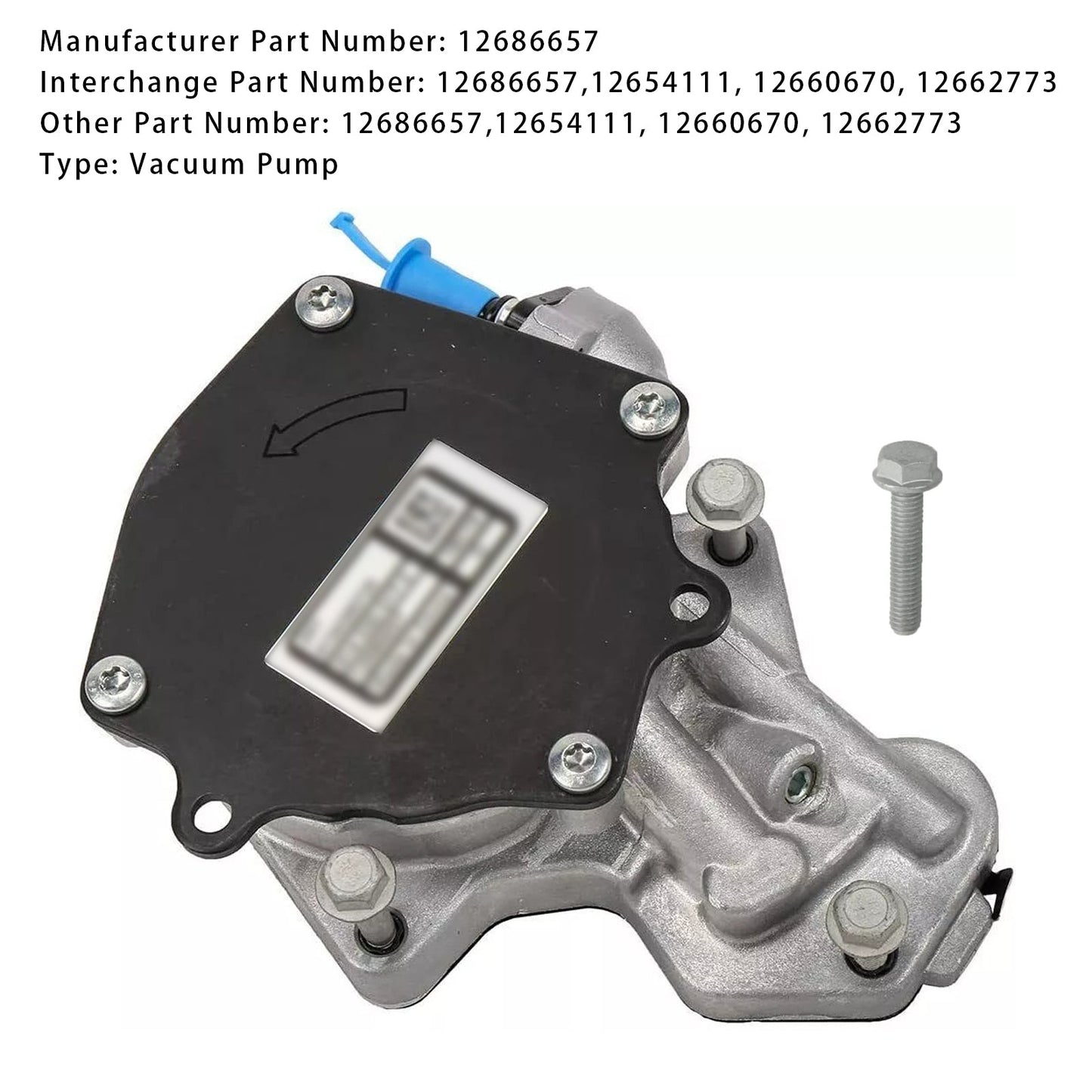 2018-2019 Buick Lacrosse Vacuum Pump 12686657 12654111