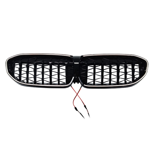 2019-2022 Fit BMW 3 Series G20 Diamond Kidney Grille Grill 51138072085 Black