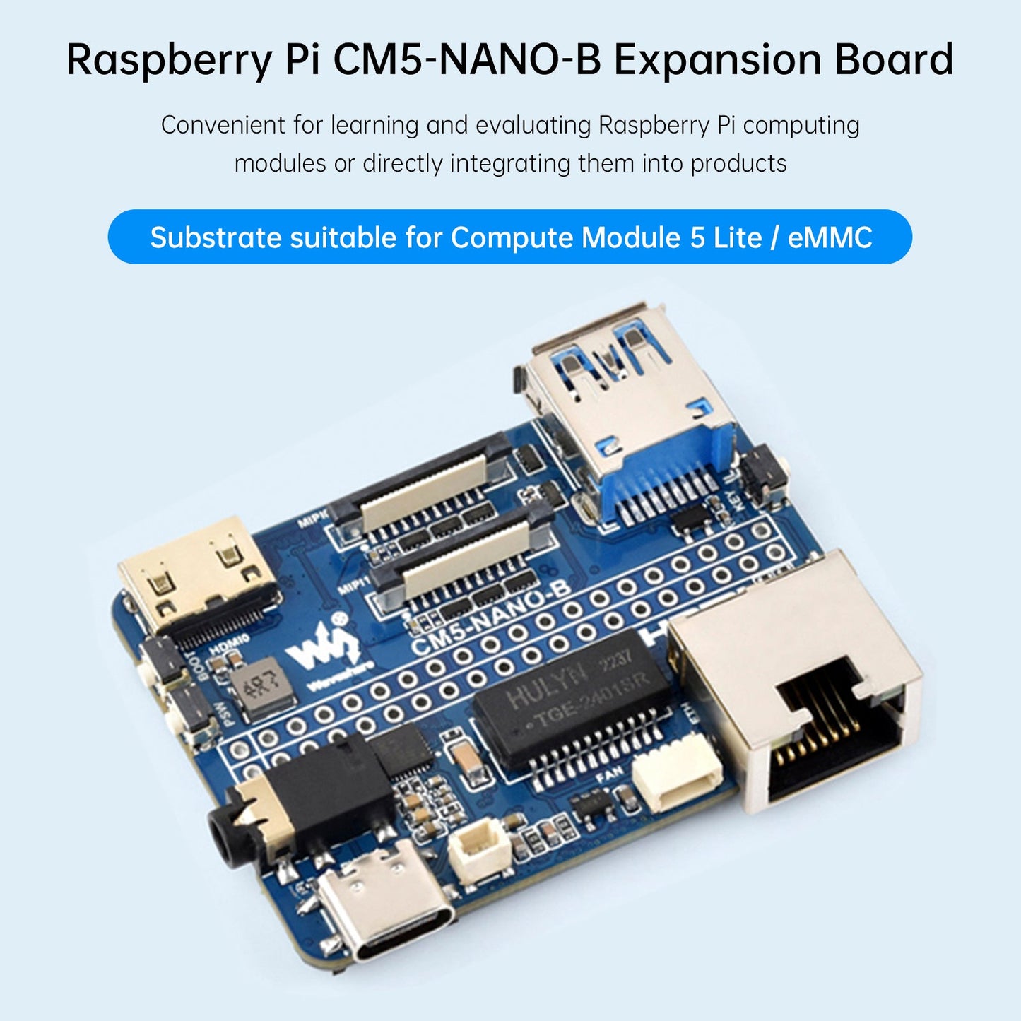 Raspberry CM5 Compute Module IO Baseboard 5 Expansion Board NANO Type A Type B