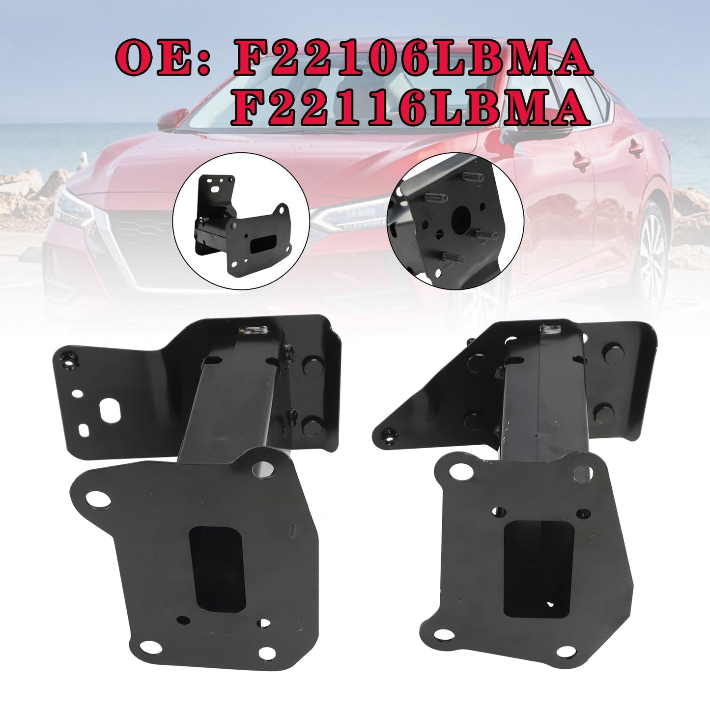 2022-2023 Nissan Sentra SR Midnight Edition Bumper Bracket Set F22106LBMA F22116LBMA