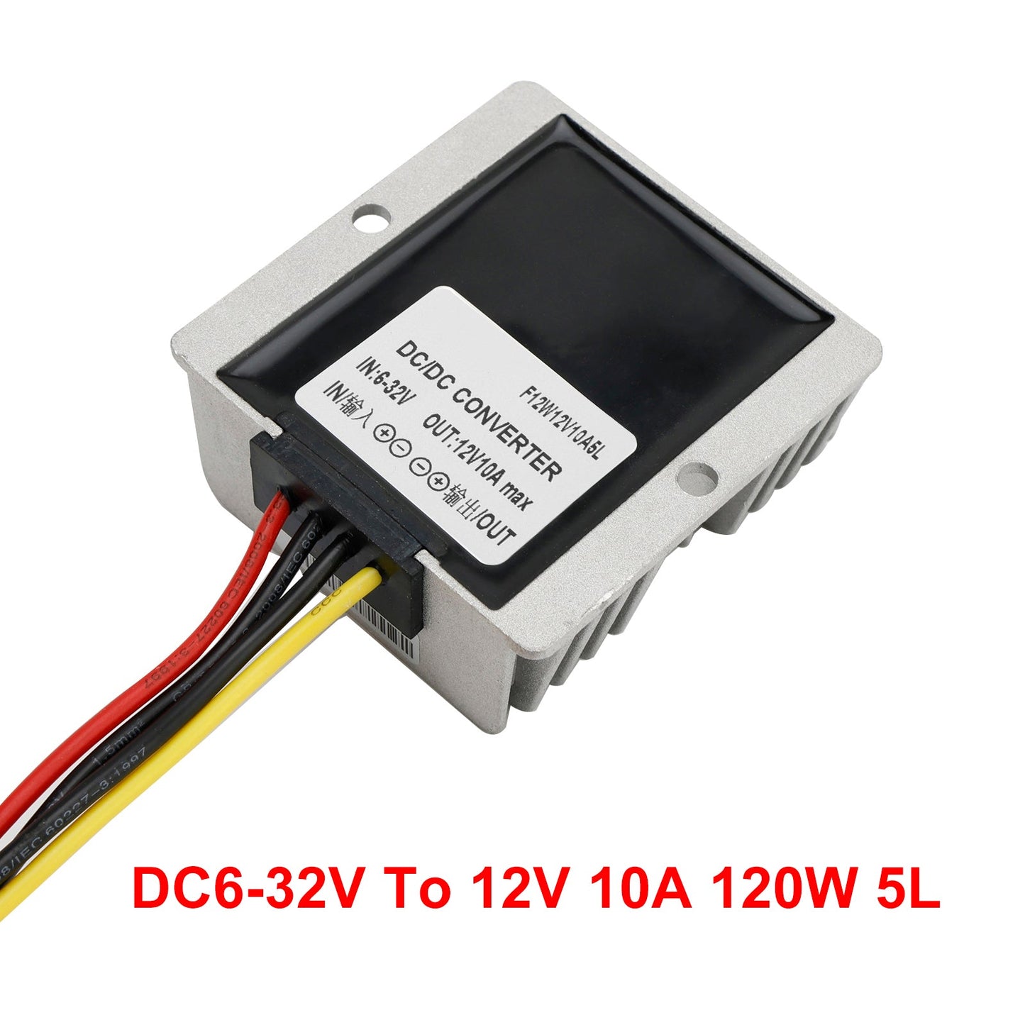 6-32V to 12V 10A DC-DC Voltage Stabilizer Car Power Supply Regulator Waterproof
