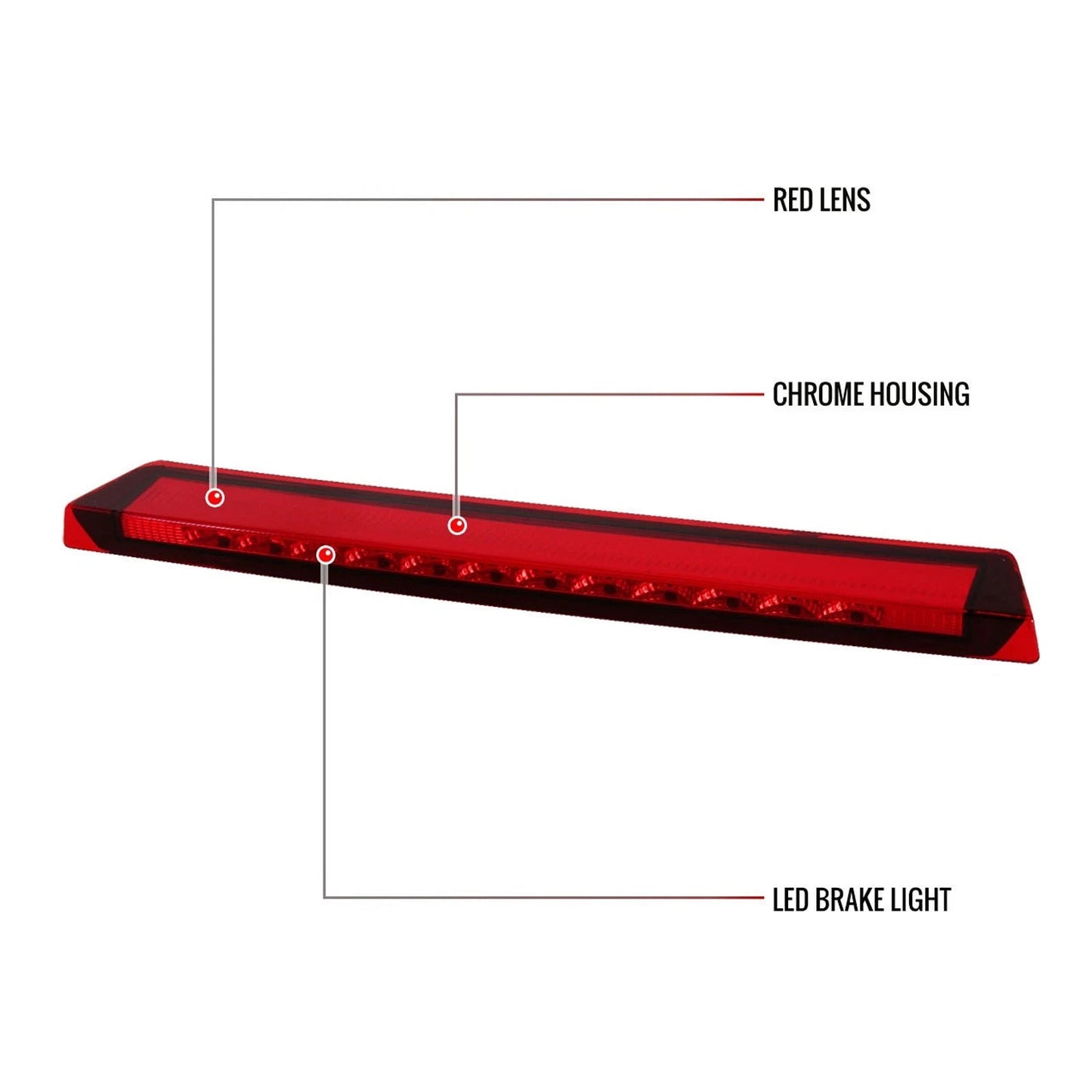 1999-2004 Ford Mustang V6/GT Bright LED Red 3rd Third Brake Light Stop Lamp