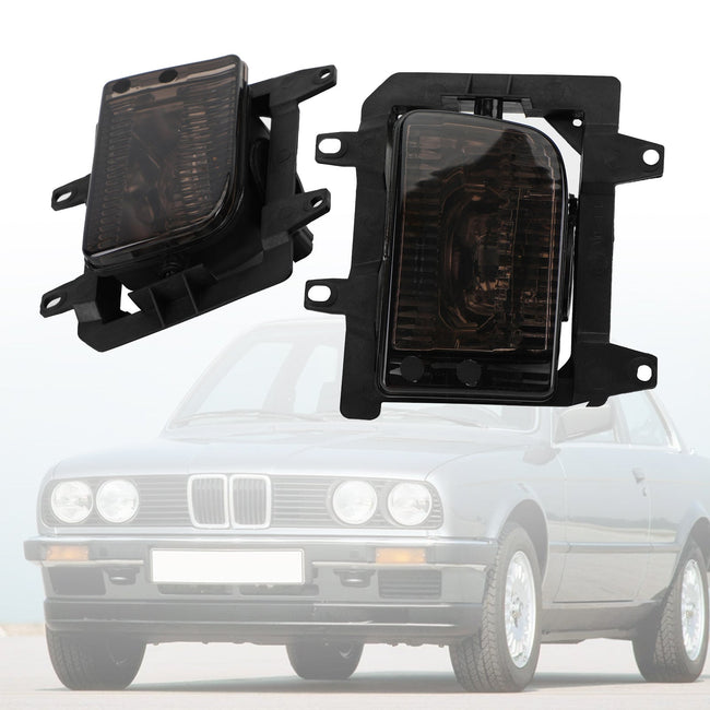 1985-1993 BMW E30 3-Series LH RH Pair Front Bumper Fog Light Without Blubs