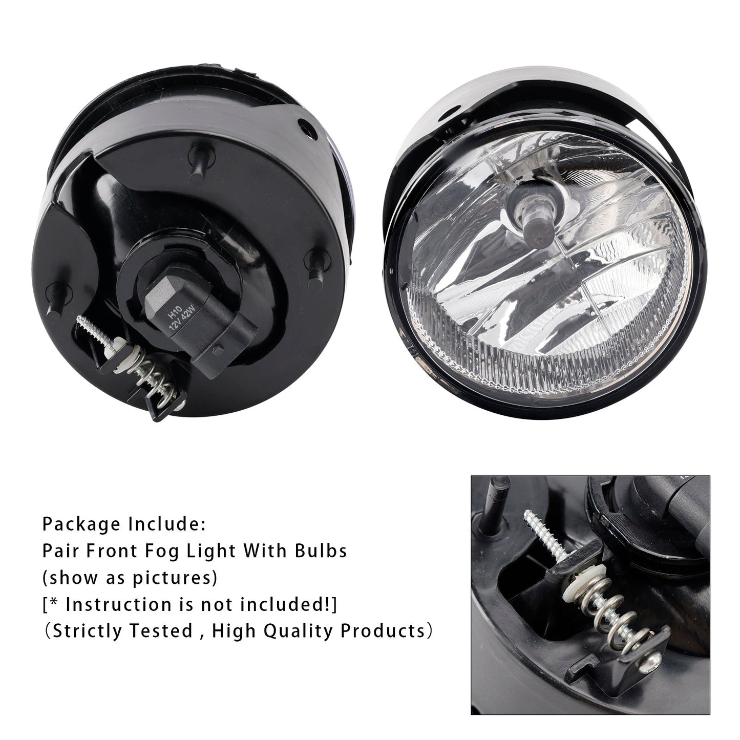 Pair Front Fog Light Lamps With Bulbs For Ford Expedition 2007-2014 Clear Lens