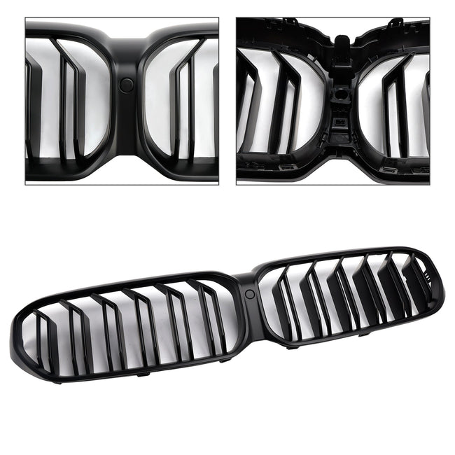 2021-2024 BMW G30 G31 LCI Matte Black Dual Slats Front Kidney Grille