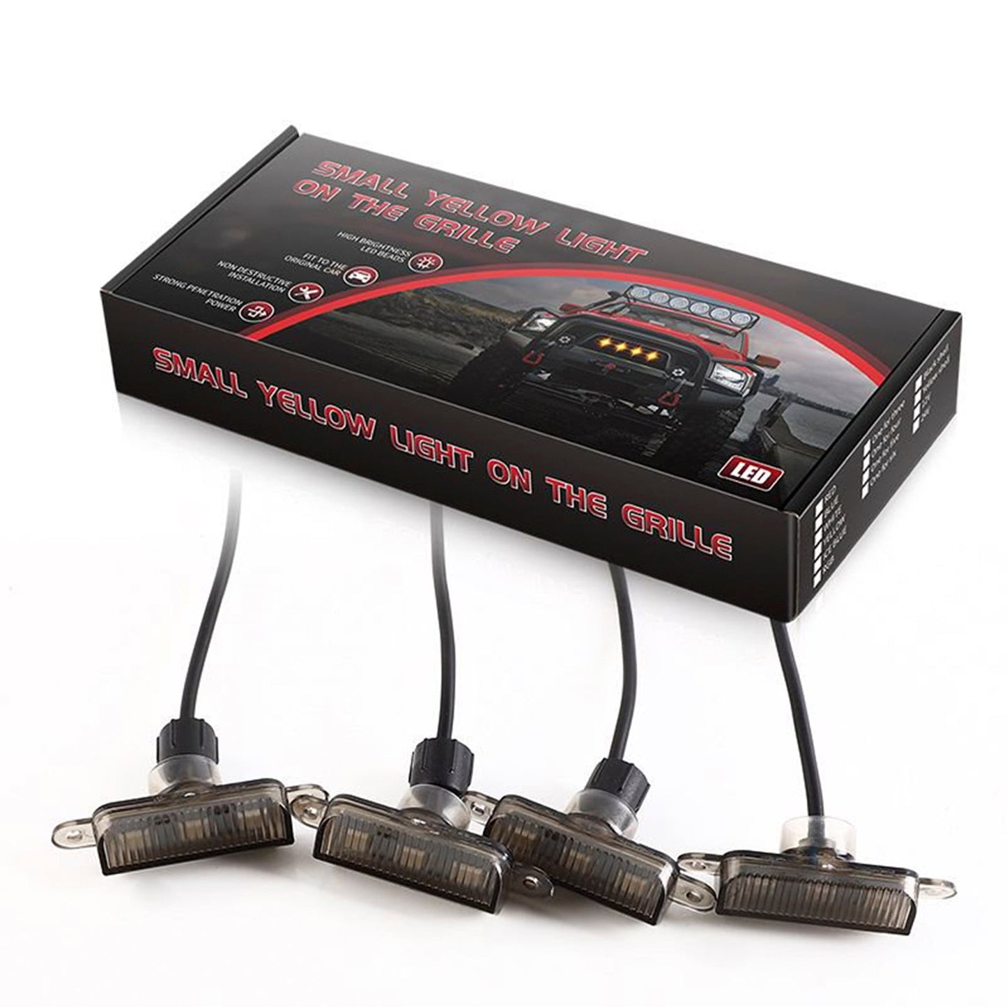 4Pcs Front Grille LED Lighting RGB With APP Controller For SUV off-road vehicles