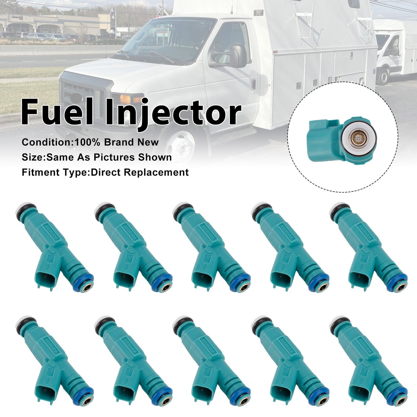 2005 For Ford E-350 Club Wagon Duty 10Pcs Fuel Injector 4C2E9F593D5A
