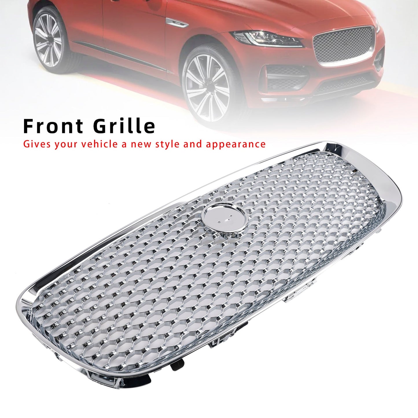 Chrome Front Bumper Grill Grille Fit JAGUAR F-PACE X761 2016-2020