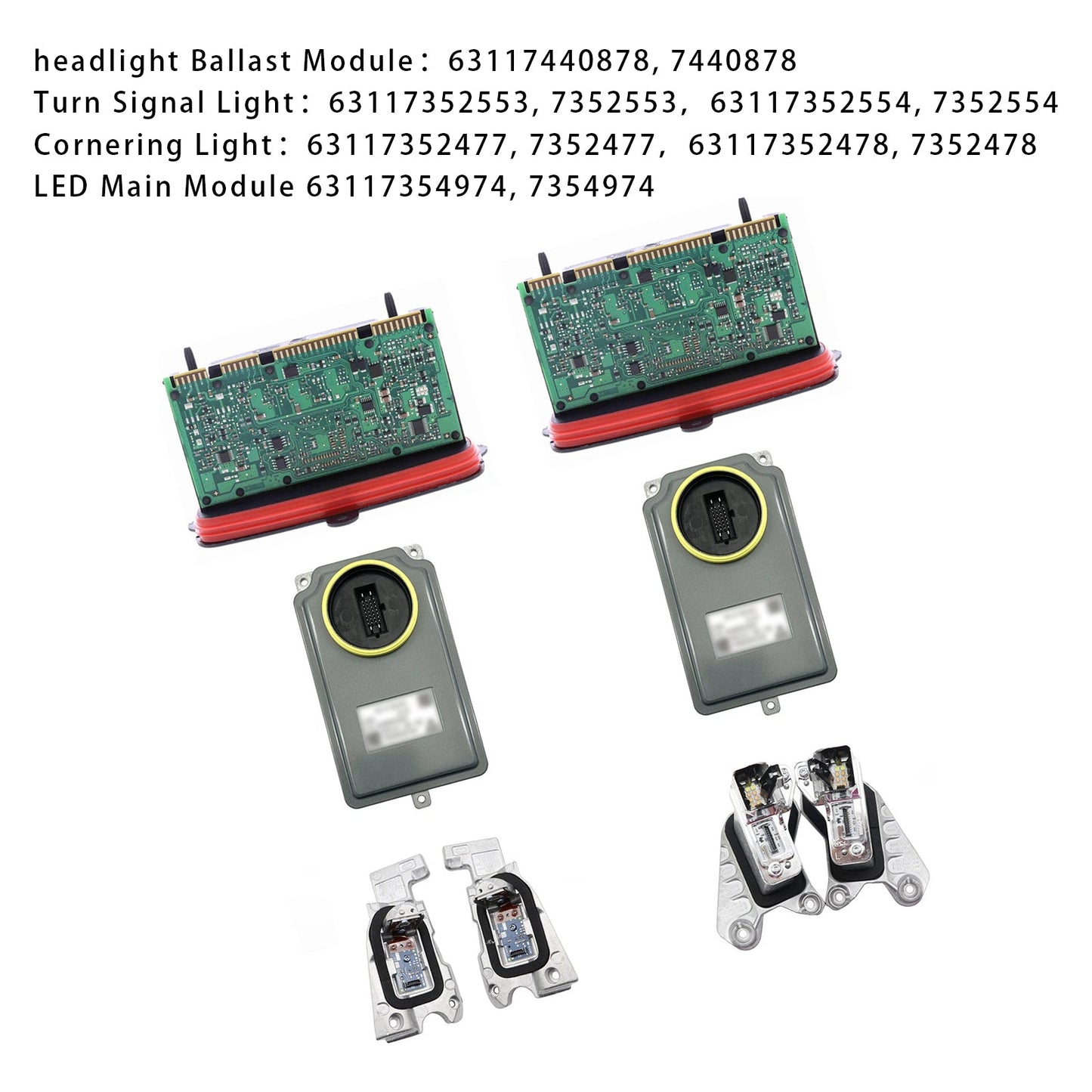 2014-2016 BMW 528i 8PCS Left+Right Adaptive Headlight Control Module Set