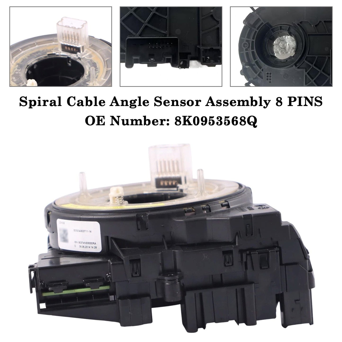 2008-2017 Audi S5 Spiral Cable Angle Sensor Assembly 8 PINS 8K0953568Q