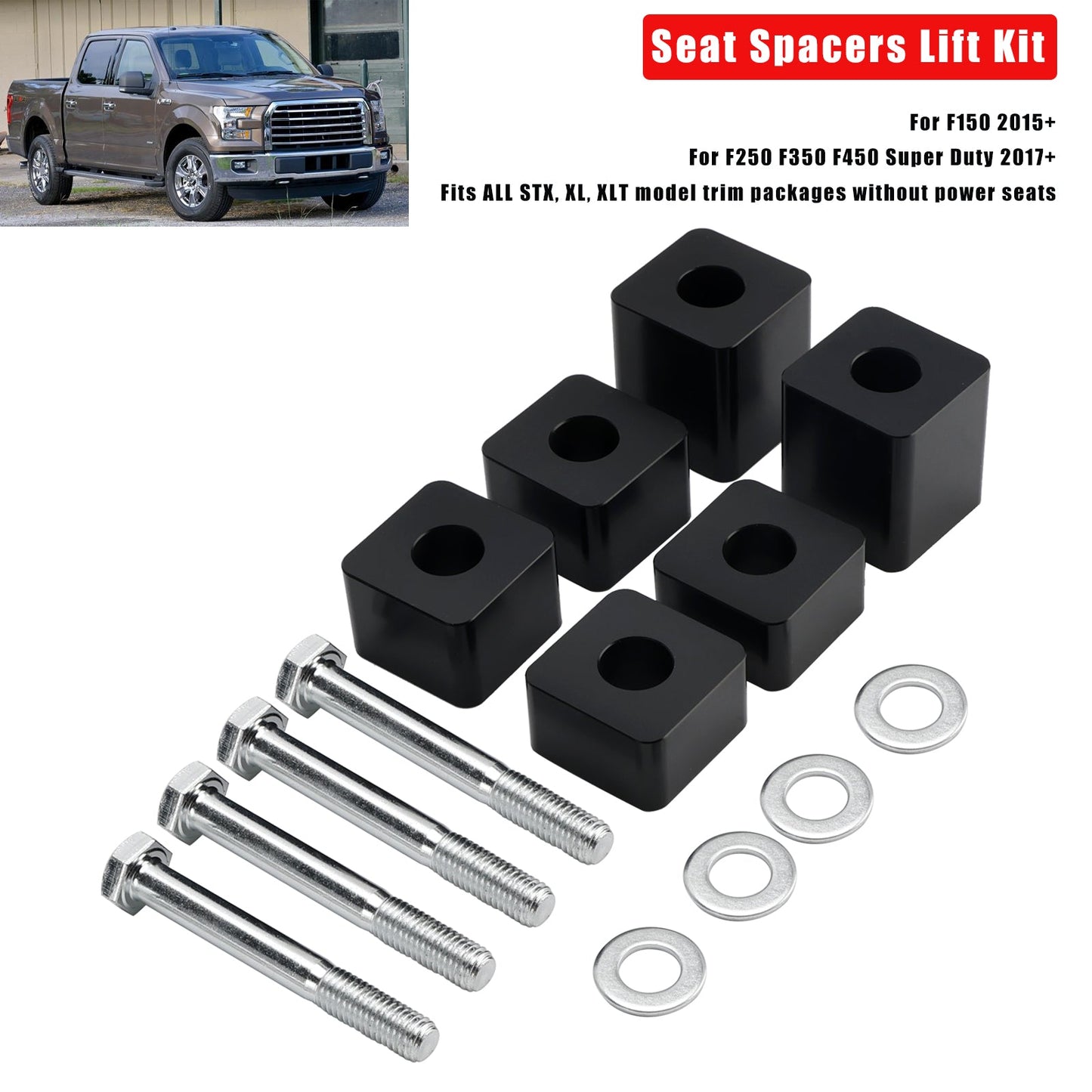 Seat Lift Kit 4/5"-2.4" For F150 2015+ / F250 F350 F450 Super Duty 2017+