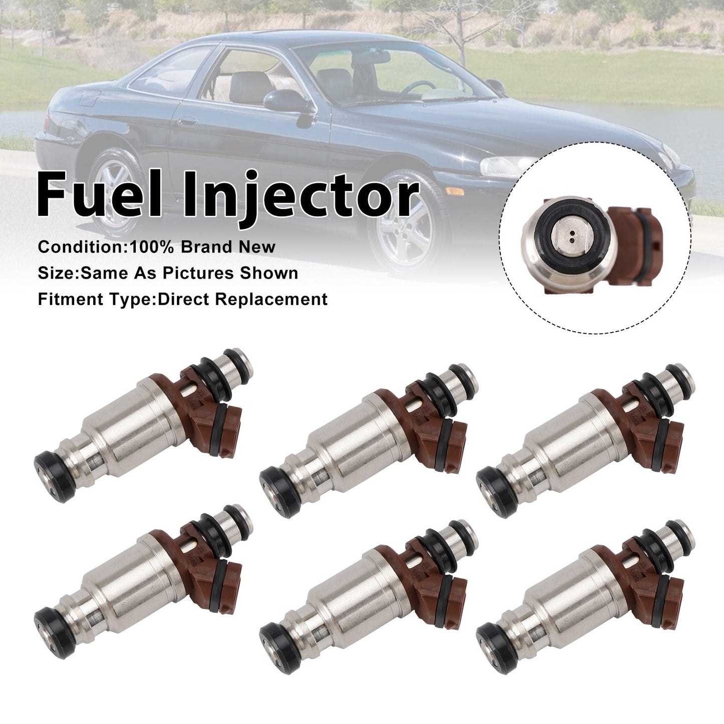 1992-1994 For Lexus SC300 6PCS Fuel Injector 23250-46030