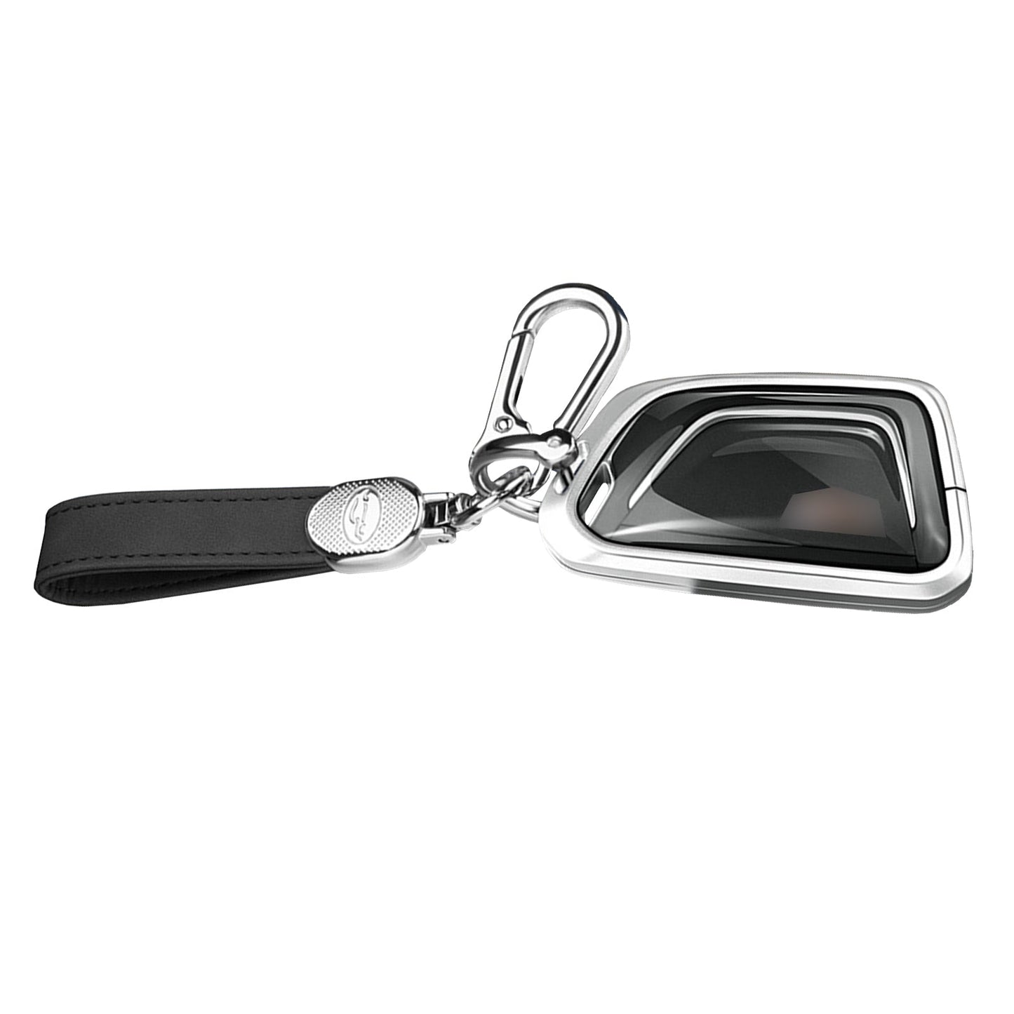 Aluminum Alloy TPU Silvery Car Key Case Cover With Buckle For Cadillac