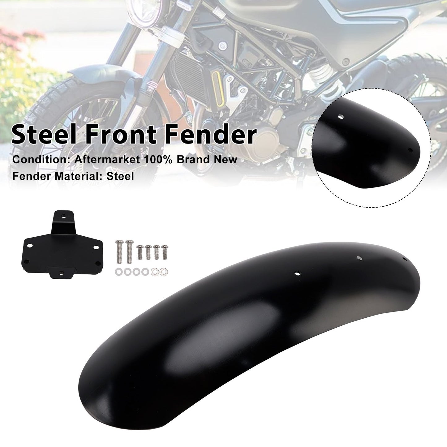 2019-2023 Husqvarna Vitpilen 125 250 401 Svartpilen Steel Front Fender