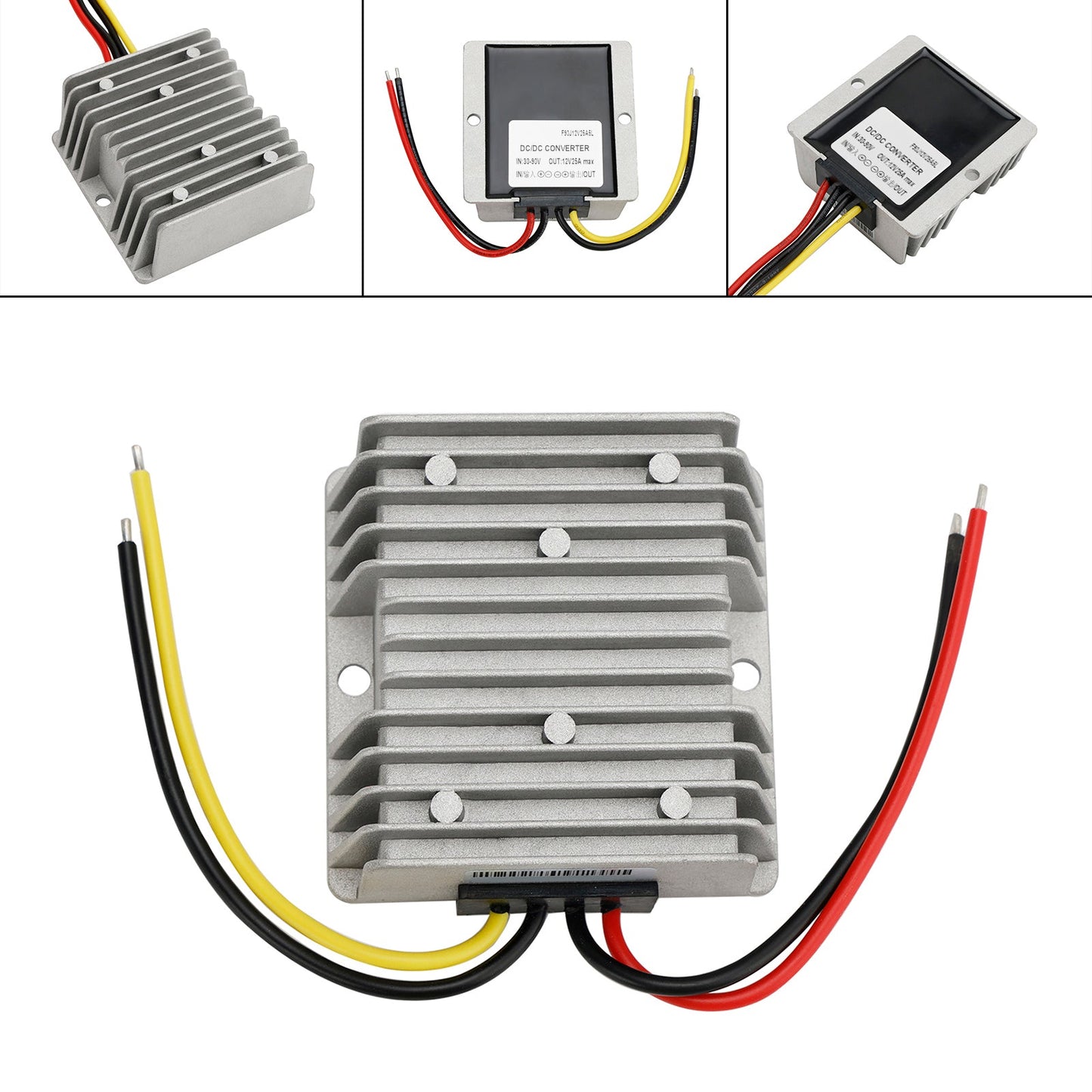 Waterproof DC 30-90V to 12V 25A 300W Step-Down Power Supply Converter Regulator