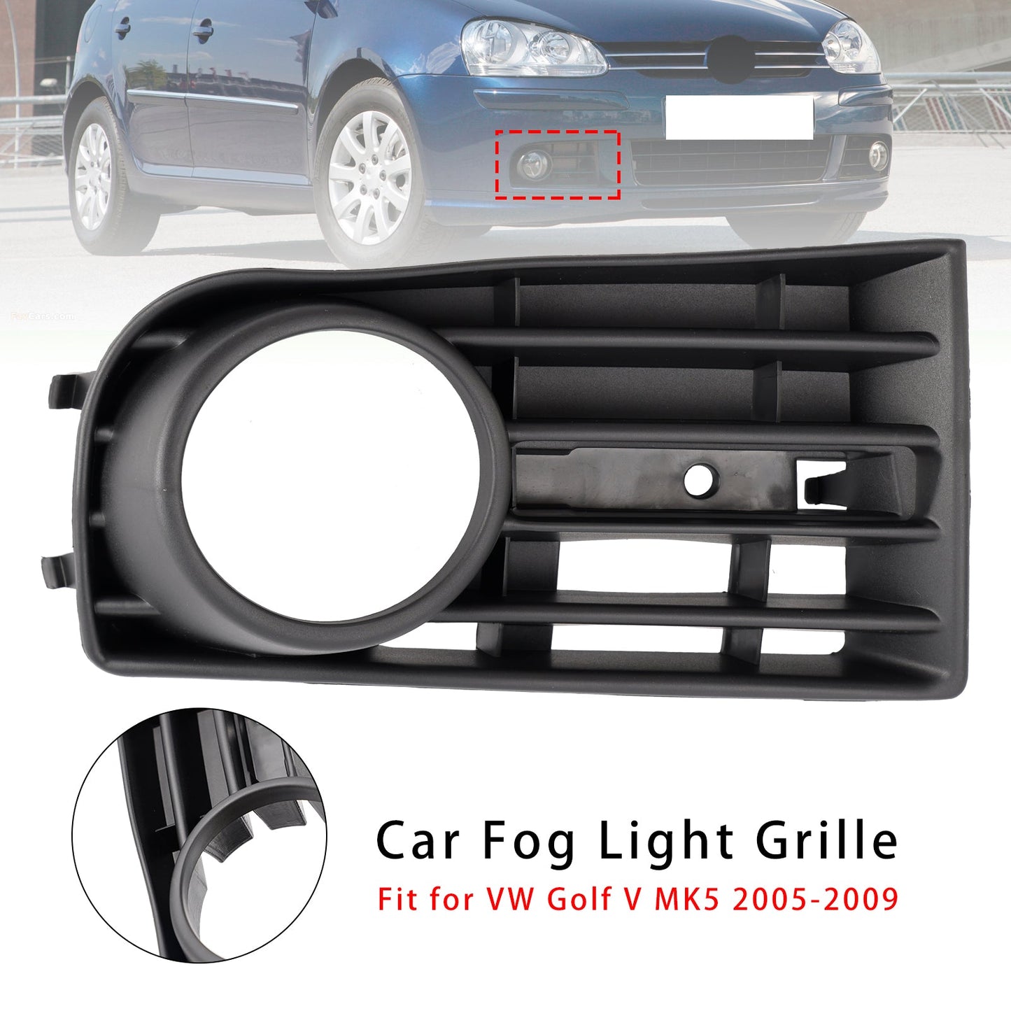 2005-2009 VW Golf V MK5 Front Right Side Bumper Grille Fog Light Grill 1K0853666B