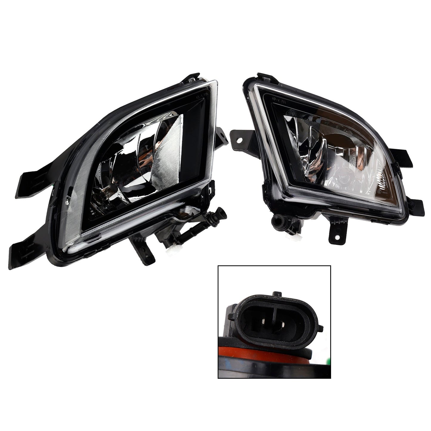 2015-2018 VW Volkswagen Jetta Pair Front Bumper Clear Lens Fog Light Lamp