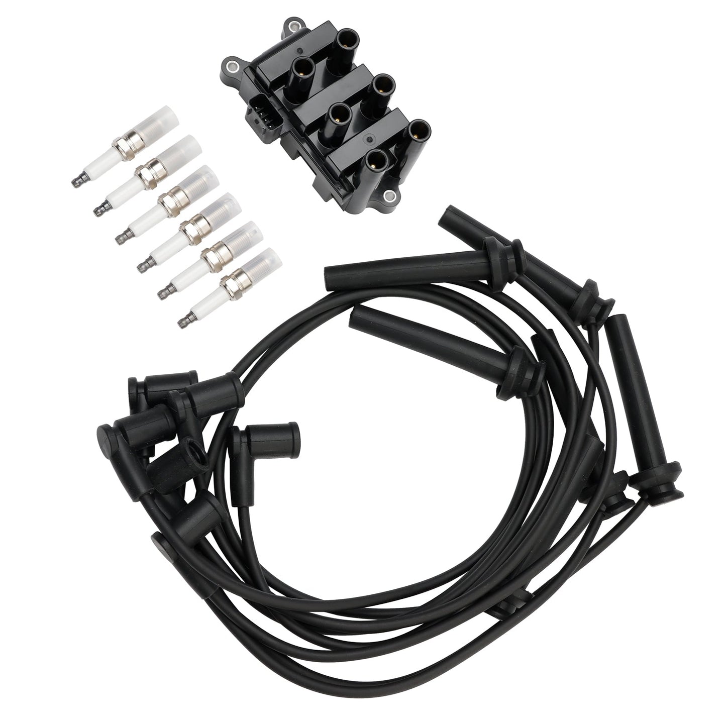 2003 Ford E-150 V6 4.2L Ignition Coil+6 Spark plug+6 Wire FD498 5F2Z-12029-AD 1F2118100