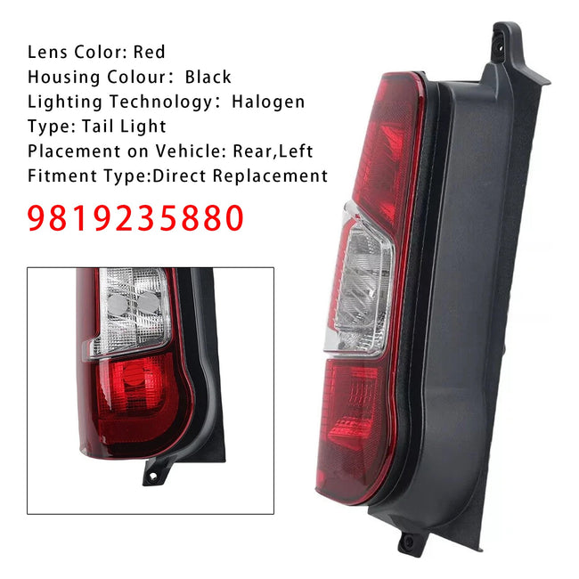 Left Side Rear Tail Light Back Lamp 9819235880 For Peugeot Partner 2018-2024