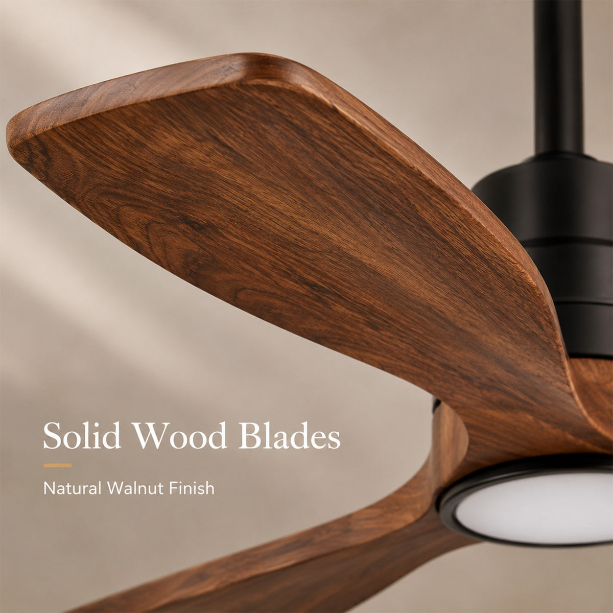 Remote/App 52" Smart Ceiling Fan with Light Solid Wood Blades Ultra Quiet