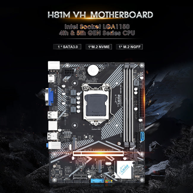 H81M VH Computer Motherboard Desktop DDR3 Memory LGA 1150 Gigabit Network Card