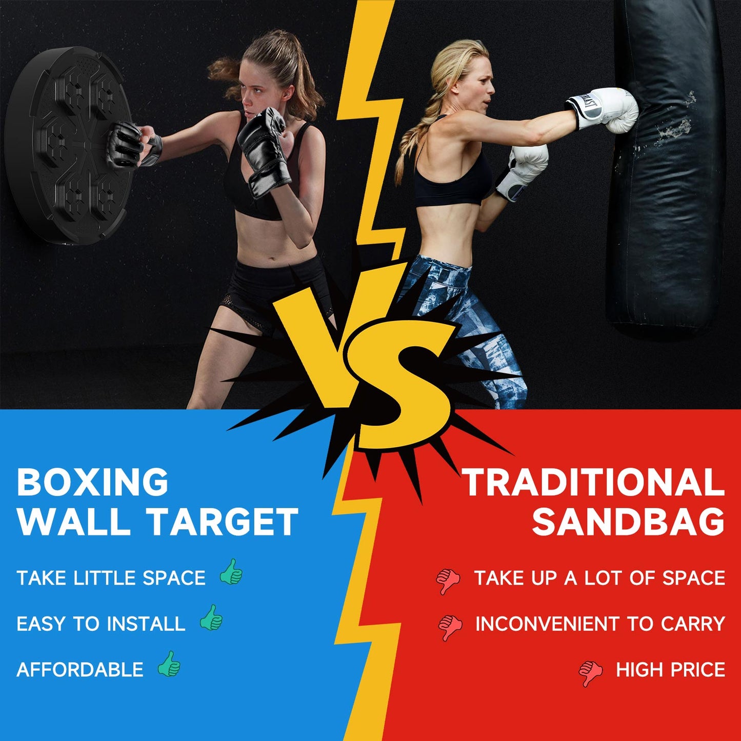 Boxing Wall Mount Training Target Bluetooth Music Indoor React Exercise Machine