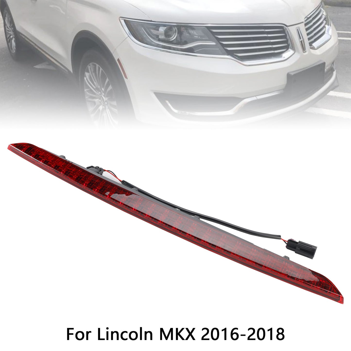 2016-2018 Lincoln MKX Rear High Mount Brake Light FA1Z-13A613-AB Red Lens